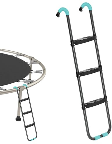 Genérico Trappa för studsmatta, trampolinsteg | 2 steg/3 bred robust stålstege med halkfritt steg | lätt att installera för barn