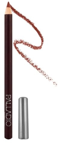 Palladio Lip Liner Pencil, Wooden, Firm yet Smooth, Contour and Line with Ease, Perfectly Outlined Lips, Comfortable, Hydrating, Moisturizing, Rich Pigmented Color, Long Lasting, Raisin
