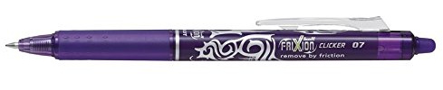PILOT Clicker 0.7mm Tip Erasable Ink Gel Pen Tattoo Design Violet Ink (Each)