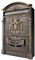 Melko Briefkasten Retro Vintage Gold mit A4 Einwurf-Format Wandbriefkasten Patina mit Namensschild und Sicherheitsschloss