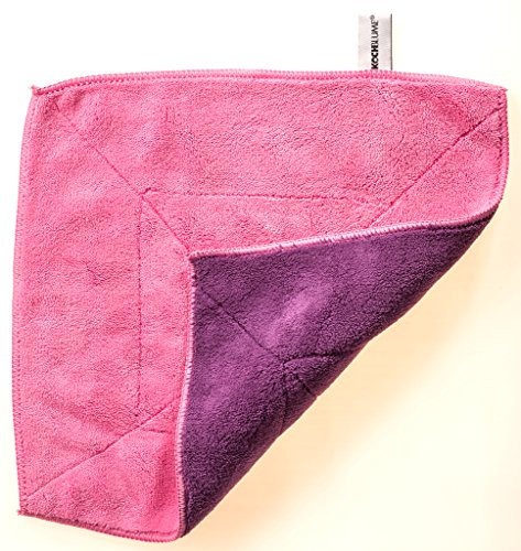 Kochblume Microfasertuch 30x30cm | Extrasaugfähige Fasern | Waschbar bis 40°C | Farbe: pink/lila