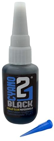 Super Glue Ultra-Résistante Colle21 BLACK | Colle Cyanoacrylate noire – Flacon de 21g – Colle ultra forte et visible – Colle Multi-Usage pour tous matériaux – Colle liquide
