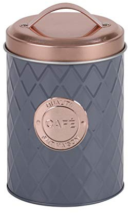 Urban Living Delicious Collection Coffee Box with Metal Handle Copper Effect 11 x 18 cm