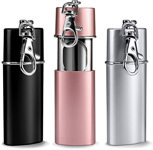 Yosemy - 3 posacenere tascabili, antiodore, da viaggio (nero + rosa + argento)