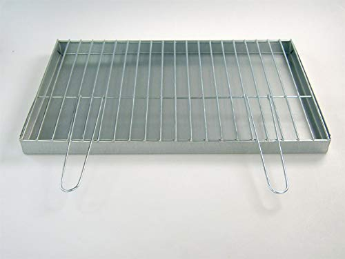BitWa Aschekasten und Grillrost mit Klappgriffen 60x40 cm im Set Grillkamin