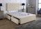 Comfy Deluxe LTD Plush Velvet Divan Bed Base with Chesterfield Headboard (No Mattress) (Stone, 2FT6-0 Drawers)