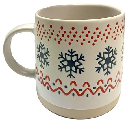 Puckator Tazza Natalizia in Grès Porcellanato - Fiocco di Neve - Regalo di Natale per Uomo o Donna
