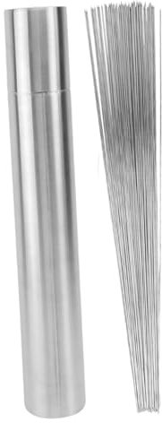 Genérico 50 Piezas 304 pinchos de acero inoxidable brochetas antiadherentes para barbacoa palos de barbacoa de metal brochetas a la parrilla palitos de barbacoa Silver