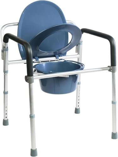 Sedia Da Comodo Comoda Wc In Alluminio 5 Funzioni In 1 Pieghevole Sgabello Doccia Bagno Per Aziani E Disabili, Rialzo Wc Water Supporto Per Water Sedile Per Doccia Per Anziani