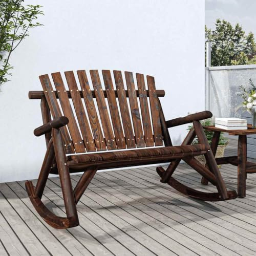 Mokuyary Banc à Bascule Jardin 2 Places 123x96x102 cm Patio