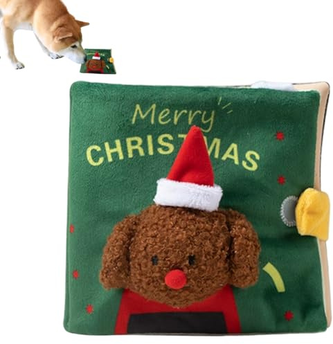 Snuffelmatta för hundar rolig bok stil hund sniffmatta interaktiv pipande snuffle leksak för långsam matning.