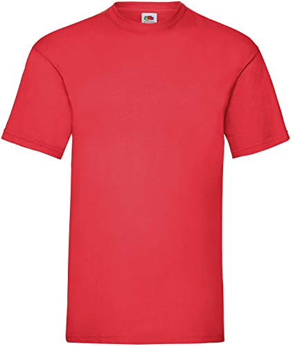 Fruit of the Loom Valueweight Crew Neck T-Shirt Short Sleeve, Red, Size S