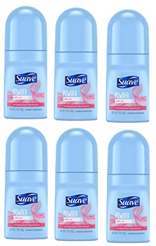 Suave Roll-On Deodorant for Women, Powder 6-Pack, 2.7 Oz Ea