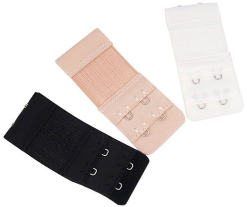 Clest F&H Bra Extenders 2 hook/3pcs Ladies Bra Extension Strap Underwear Strapless (Mutil-white,black,fresh)