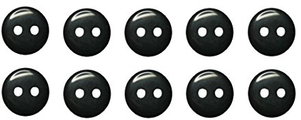 Knopf Knöpfe 10mm 2 loch schwarz 10 Stück (0085)