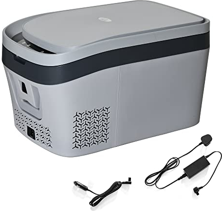 HOMCOM 24L Compressor Fridge, 12 Volt Portable Car Refrigerator, Mini Fridge Freezer for Car, Cool Box, Cooler, RV, Camping and Home Use, -18-20°C