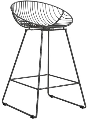 DHP Furniture Ellis Wire Counter Stool, Metal, Grey