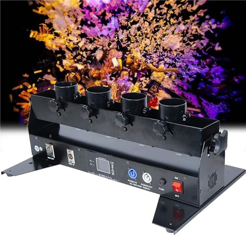 Máquina de Confeti de 4 Cabezales, Pistola de Chorro de Confeti LED de 7 Colores portátil, Lanzador de Confeti Profesional para conciertos, Fiestas,