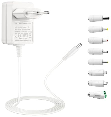 Alimentatore universale da 5 V, 2 A, AC220 V, 230 V a DC5 V, 0,5 A, 1 A, 1,5 A, adattatore da 5,5 mm con 8 spine, convertitore inverter, caricabatterie, trasformatore per tablet USB HUB fotocamera
