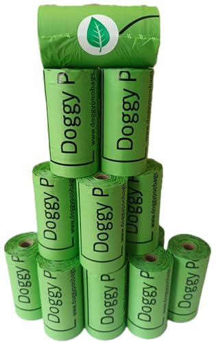 Doggy Poo Bags | 100% Home Compostable & Biodegradable | 150 Strong, Leak-Proof Bags (10 Rolls) | Cornstarch-Based Eco-Friendly Dog Waste Bags | Certified TUV Austria OK Compost Home