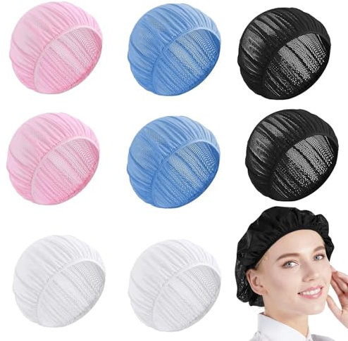 8 Stück Haarnetz Zum Schlafen,Haarnetze Mütze,Verstellbare Mesh Schlafhauben,Netz-Haarnetz für Schlaf,Weiche Mesh Bonnet Sleep Cap,Geeignet zum Baden,Schlafen,Catering-Service