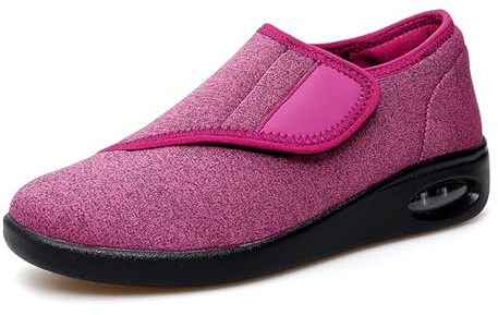 JEBUKTXE Chaussures Diabétiques pour Femmes Chaussures Orthopédiques Chaussures à Scratch Chaussons pour Soulager Les Douleurs du Pied