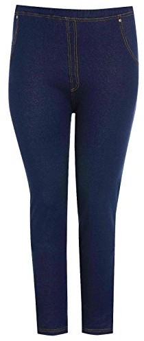 Shineboy F4S New Womens Plus Size High Waisted Ladies Denim Jean Blue Black Jeggings 16-30 (28/30, Navy)