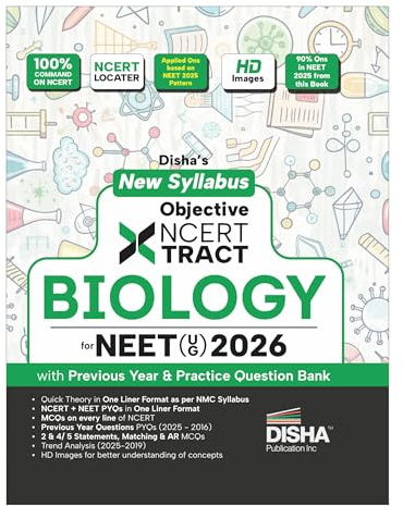 Disha New Syllabus Objective NCERT Xtract Biology for NEET 2026 (UG) with Previous Year & Practice Question Bank | Theory, NCERT MCQs, Tips on your Fingertips, Neet PYQs, 3 Mock Tests | 10th edition