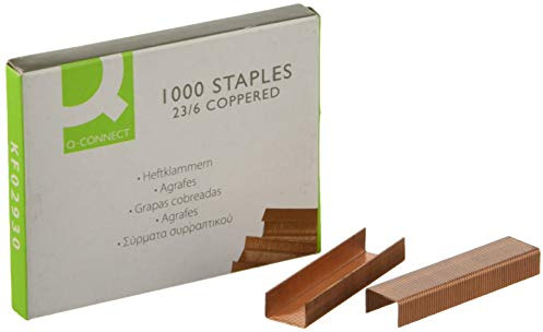 Q-Connect - Grapas Nº 23/6 Cobreadas Caja De 1000