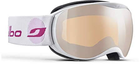 Julbo Atmo Jugendbrille, weiß/rosa Rahmen, Spectron 3 orangefarbene Gläser mit silberfarbenem Spiegel