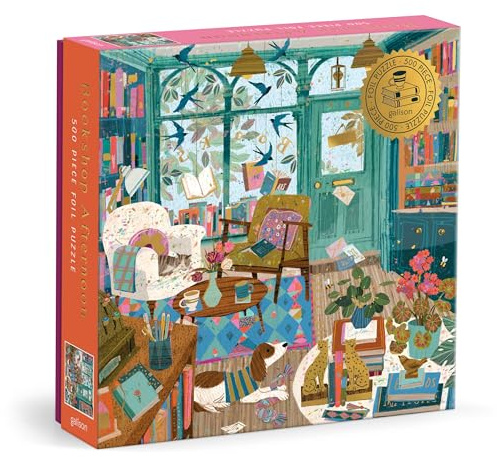 Galison - Bookshop Afternoon 500 Piece Puzzle with Foil