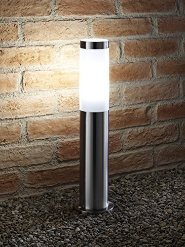 Auraglow IP44 Stainless Steel Outdoor Garden Path Post Light - 5w Cool White LED Light Bulb Included