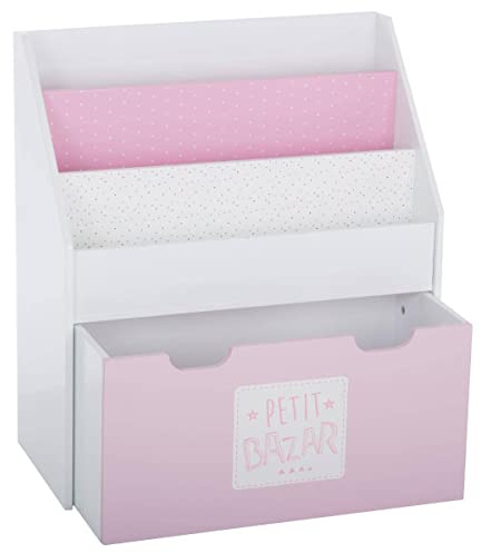 ATMOSPHERA CREATEUR D'INTERIEUR - Libreria per Bambini Rosa su rotelle H70cm