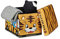 Relaxdays Faltbare Spielzeugkiste Tiger HBT 32 x 48 x 32 cm stabiler Kinder Sitzhocker als Spielzeugbox aus Kunstleder mit Stauraum ca. 37 l und Deckel zum Abnehmen für Kinderzimmer, Safari Bus