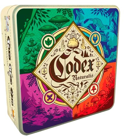 Maldito Games - Codex Naturalis, Juego de Cartas, Juego Competitivo Pequeño, Caja de Lata y de Viaje, Juego de Naturaleza, a Partir de 7 Años (MLDG314503ESEN)