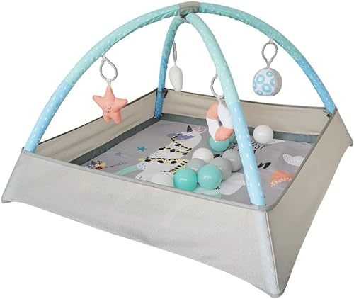 LADIDA Große 3-in-1-Babyspielmatte, Aktivitätsspielmatte, Bogenspielzeug und Bällebad 082
