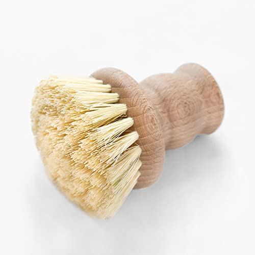 Chinchilla® Spazzola in legno di faggio e setole in fibra naturale, prodotta in Germania, facile da pulire stoviglie, pentole, padelle e verdure, antigraffio, resistente al calore, durevole e vegano