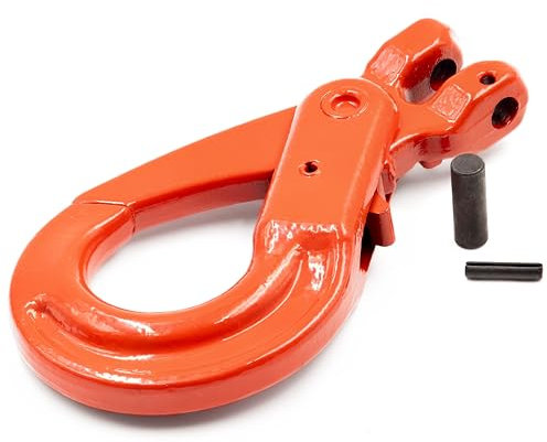 ALFA LOGISTIK Crochet à Chape à Fermeture Automatique WLL 5300kg - Crochet de Chaîne D'arrimage - Crochet de Charge pour Chaîne D'élingue - Crochet de Butée de Suspensions de Chaîne