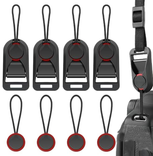 Kameragurt Schnellverschluss Befestigungssystem 4 Stück Set. Zusätzlich beilegen 4 Ankerschlaufen. Kompatibel mit den meisten DSLR, DLSM, zu installieren Kameragurt und Kamera Handschlaufe