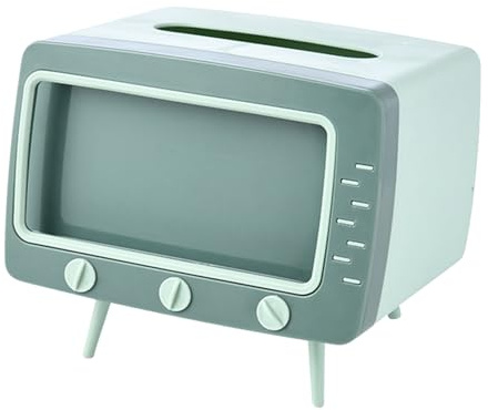 Supporto per fazzoletti per TV - Portatovaglioli dal design classico della TV, supporto per smartphone, utilità decorativa | concetto nostalgico di accessorio desktop