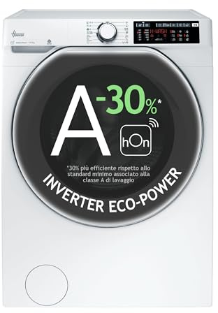 Hoover H-WASH&DRY 500 Lavasciuga 9+5 Kg, 1400 Giri, Motore Eco-Power Inverter, Wi-Fi + Bluetooth, Power Care, Vapore, Classe A Lavaggio/C Ciclo Completo, 85 x 60 x 53 cm (AxLxP), HD 495AMC9/1-S
