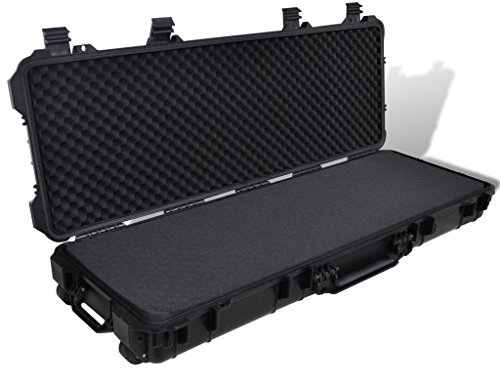 Festnight Wasserdichter Kunststoff Waffenkoffer Gewehrkoffer Tragbar 114 x 42 x 15 cm