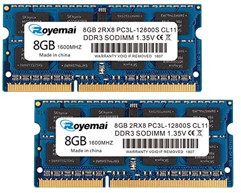 DDR3 1600 PC3-12800S 16GB Kit (2X8 GB) RAM 8GB 2Rx8 204-pin Dimm CL11 1,35V Lapktop Arbeitsspeicher Module Upgrade