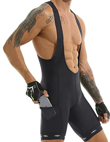 X-TIGER Salopette Ciclismo Uomo con Tasca Posteriore,Pantaloncini da Bici Imbottiti in Gel 5D,per Mountain Bike,Ciclismo su Strada,Equitazione