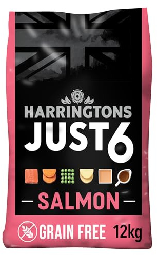 Harringtons Just 6 Complete Grain Free Dry Adult Dog Food Salmon 12kg - With Added Fresh Baked Bites