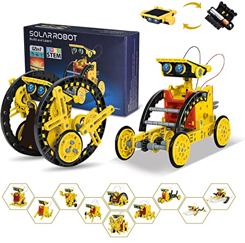 OMWay STEM 12-in-1 Solar Robot Toys, Science Kits for Kids Age 8, Building Experiment Engineering Robotics for 9 10 11 12 13 14 Year Old Boys Girls Teens
