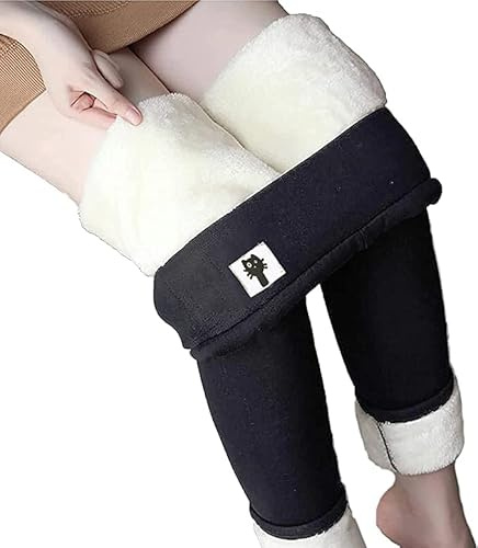 Yutdeng Leggings Invernali Donna Pantaloni Caldi a Vita Alta con Fodera in Pile Spesso Velluto Leggings Pantaloni Sportivi Casual per Yoga (Modello di Gatto),Nero,3XL