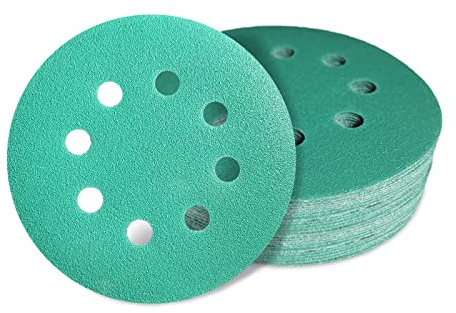 AWAPRO Schleifscheiben mit Klett - Ø 125mm, Körnung P150, 8 Loch in Grün - 25 Stück - Schleifpapier rund für Exzenterschleifer, Holz, Metall uvm. schleifen