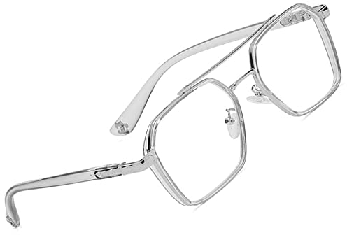 Brille Blaulichtfilter Vintage Retro Blaulichtfilter Brille Ohne Stärke für PC Handy und Fernseher Gaming Blaufilter mit Brillenetui Grau