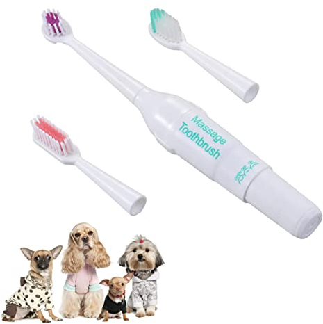 POPETPOP Elektrische Zahnbürste Für Haustiere 3 Stück Sicher Schonende Reinigung Tragbar Zufällig